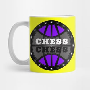 Chess Logo in Black, White and Purple Mug